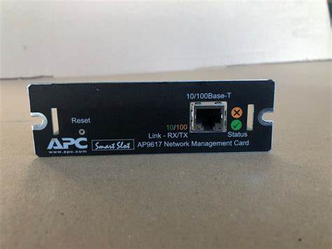 how to reset ap9617 smart management card|how to reset apc 9617.